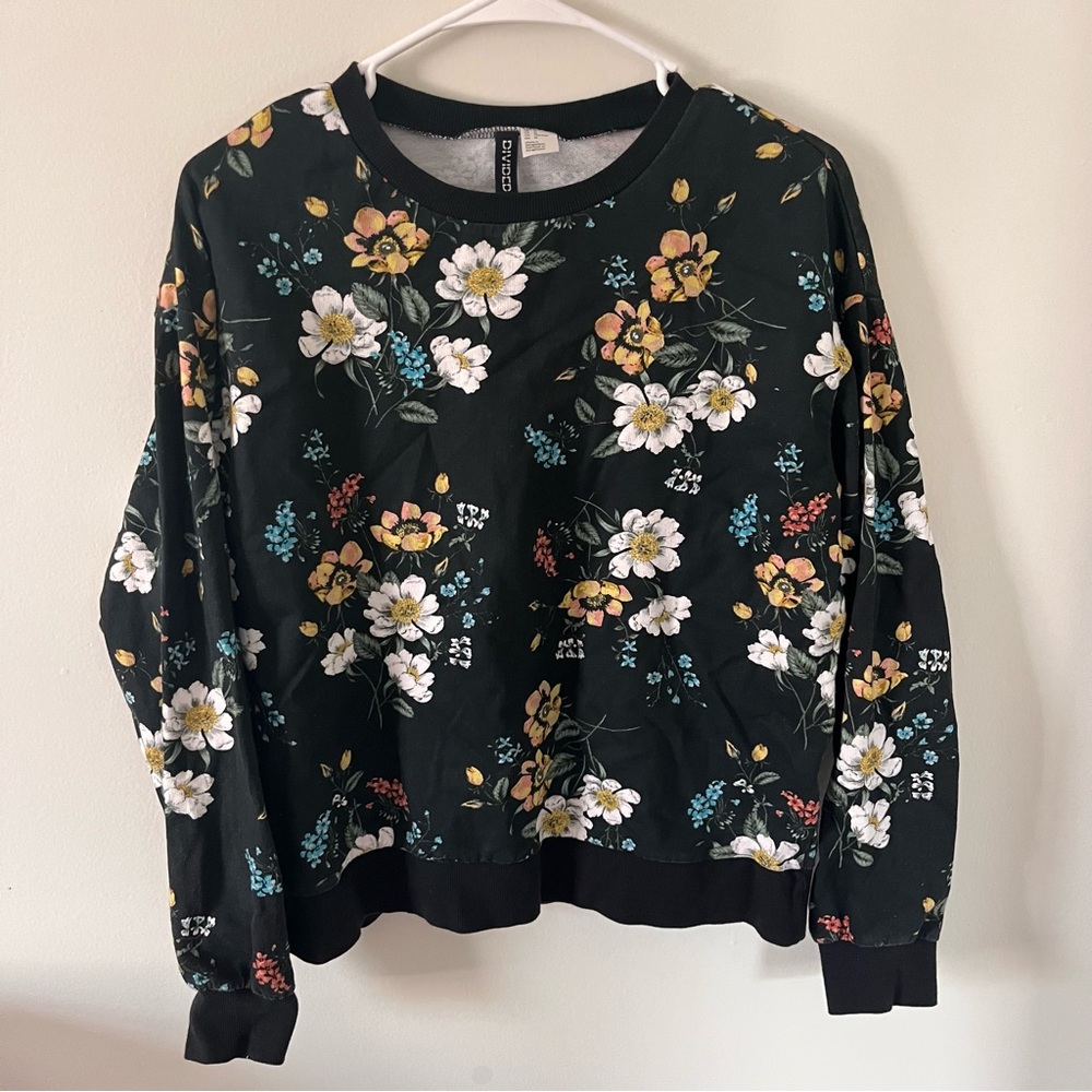 Black flower sweatshirt